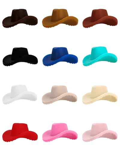 12PCS Cowboy hat Silicone Focal Beads for Pens | Focal Beads for Keychain Making,Pens,Bracelet,Necklace Crafts,Bulk Silicone Beads for DIY（Cowboy hat） - color: Cowboy hat