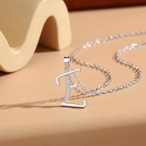 VIKI LYNN Dainty Initial Letter Pendant Necklace for Women | Cubic Zirconia Initial Jewelry, Personalized Letter Necklace, Dainty Women Jewelry, Birthday Gift Idea for Her, Mom and Wife - color: Silver, style: Silver-E