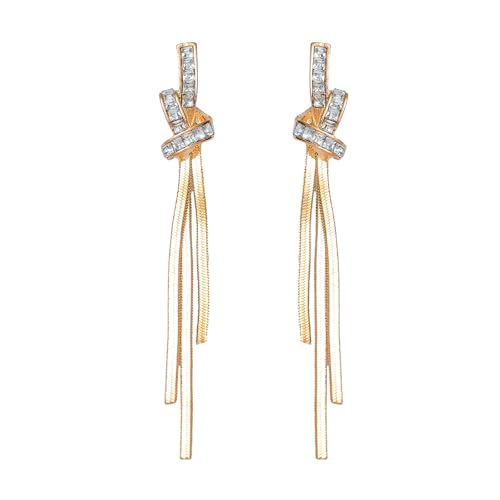 Gold Long Dangle Drop Earrings for Woman,Punk Sleek Metal Chain Tassel Earrings 70s/80s Disco Outfits Accessories Jewelry - color: 5:Gold