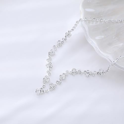 Crystal Wedding Jewelry Set, Necklace Earrings, for Accessories | Silver jewelry design, suitable almost occasions, non fading, non oxidizing, Valentine's Day gift, wedding jewelry sets - color: sliver