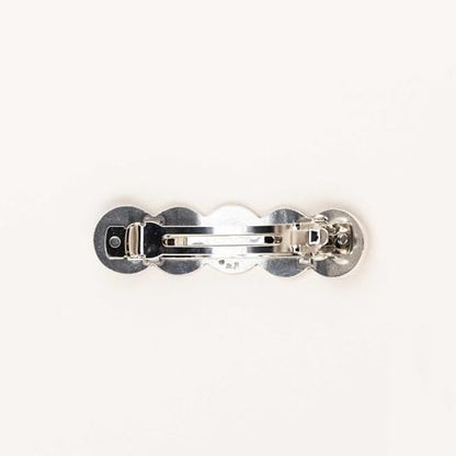 DANFORTH - 'Moon Phases' Hair Barrette, Elegant Pewter and Blue - For Medium to Fine Hair - French-Style Clip - 3 Inches Long - Made in the USA