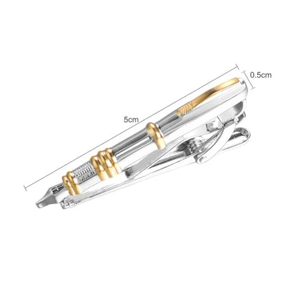 Yoursfs Personalized Stationery Series Tie Clips For Men Novelty Ruler/Pen Tie Clips Unique 18K Gold Plated/Silver Stainless Steel Tie Clip Jewelry For Father Husband Suitable For Daily - style: Silver Pen