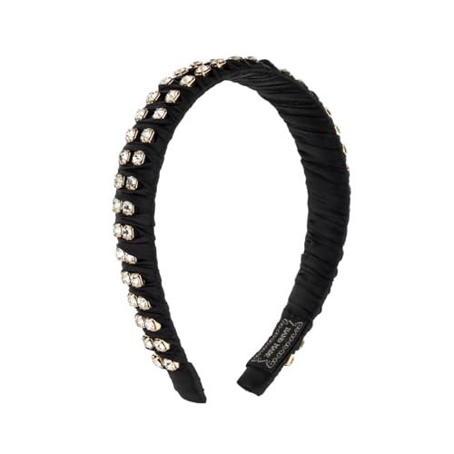 Rhinestone Headbands for Women Long Short Hair Comfortable - color: Double Rhinestone Headbands