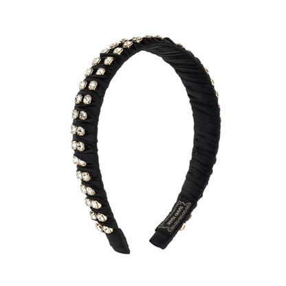 Rhinestone Headbands for Women Long Short Hair Comfortable - color: Double Rhinestone Headbands