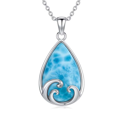 Natural Teardrop Gemstone Necklace 925 Sterling Silver Gemstone Pendant Necklace Minimalism Jewelry Gifts for Women