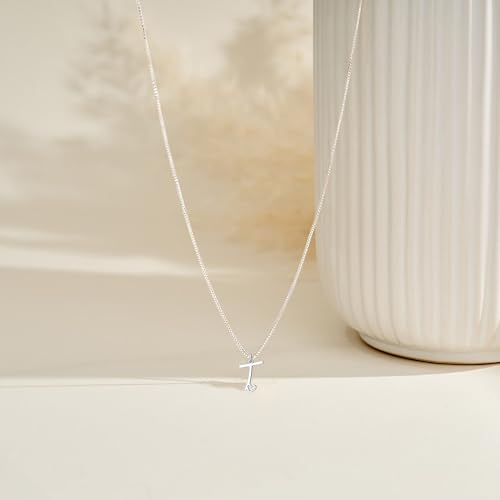 Initial Necklaces for Women Trendy, Dainty Silver Letter Necklace Cute Pendant Choker Name Necklace Personalized Costume Monogram Silver Jewelry Necklace for Women Valentines Gifts - color: Silver, style: M