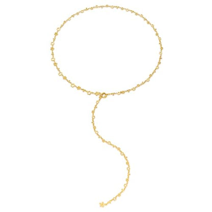 Gold Plated Long Y Necklace for Women,Adjustable Lariat Chain Statement Jewelry, Trendy Accessory for Party Date Night Daily Streetwear - color: C