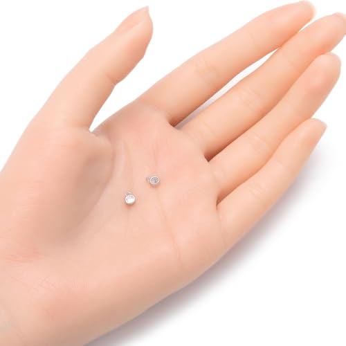 Adabele 2pcs Real 925 Sterling Silver CZ April Birthstone Charm Drop 4mm | Tiny Small, Tarnish Resistant 92.5 Silver Sparkle Clear Cubic Zirconia Dangles Closed Loop Craft Jewelry Making - color: April, size: 4mm (0.16")/Tiny - 2pcs
