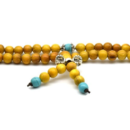 Zen Dear Natural Golden Sandalwood Mexican Bocote Mala Prayer Bead Bracelet Link Wrist Necklace Mala Beads - style: 6mm 108 beads special