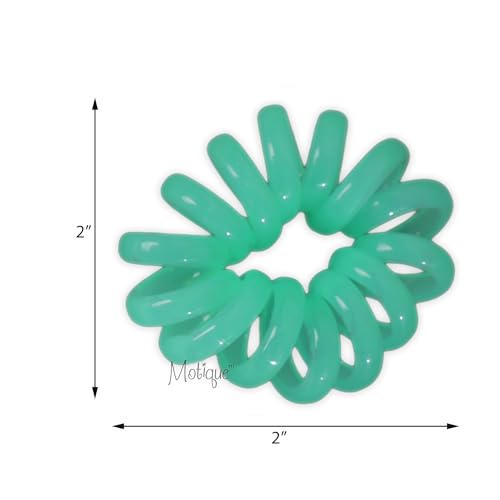 Jumbo Coil Pony Holder Hair Ties - Set of 4 (Mint) - color: Mint