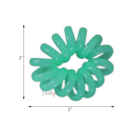 Jumbo Coil Pony Holder Hair Ties - Set of 4 (Mint) - color: Mint