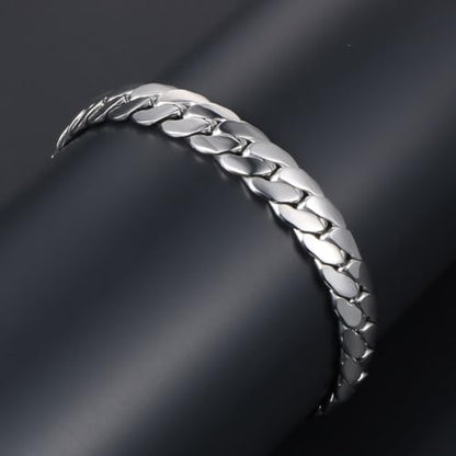 Cuban Link Chain Sparkly Silver Bracelet Hip Hop Diamond Link Bracelets Stainless Steel Hand Chain for Men Women