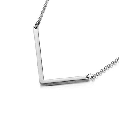 MOMOL Sideways Initial Necklace 18K Gold Plated Stainless Steel Large Big Letters Pendant Necklace Script Name Monogram Necklaces for Women - color: L