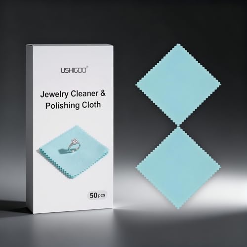 50pcs Jewelry Cleaning & Polishing Cloth for Silver,Gold,Platinum,Easy to Carry,Wipe and Care.Pre-Treated Ultrasoft Fabric with Tarnish Remover Jewelry Cleaner(3x3 Aqua Blue) - color: Aqua Blue
