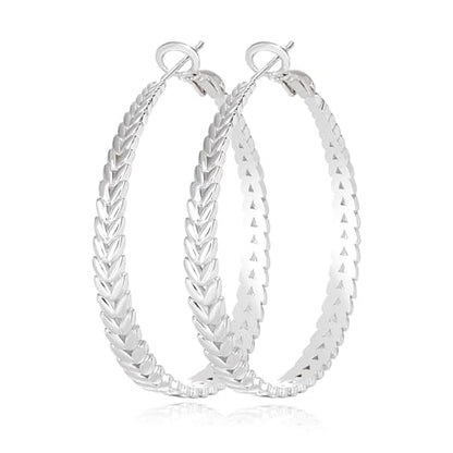 JEMARA Silver Hoop Earrings for Women Hypoallergenic 925 Sterling Silver Post Hoop Earrings Lightweight Thick Large Silver Hoop Earrings 30/40/50MM - color: Silver-30MM