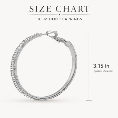 Big Chunky Gold Hoop Earrings for Women Beaded Large Statement Earrings Lightweight Fashion Jewelry Daily Wear Party Gift - color: D1:silver hoop 8cm