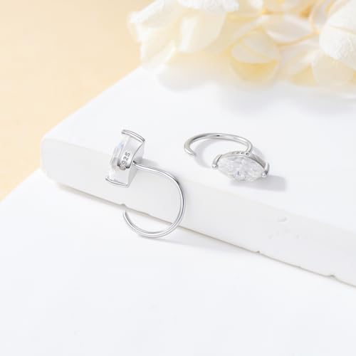 925 Sterling Silver Moissanite Huggie Half Hoop Earrings for Women - style: style 5