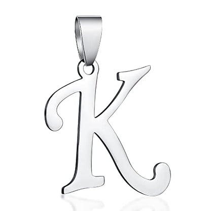 Stainless Steel Initial Letter Connector Charms Alphabet Pendant Diy Craft for Jewelry Making Necklaces Bracelets Keychain - color: Stainless Steel K