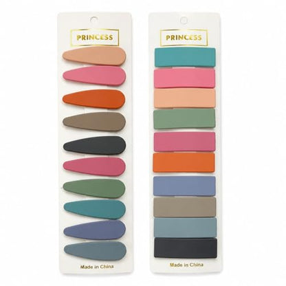 Bphne 20 Pcs Matte Non-Slip Snap Hair Clips for Women, Solid Teardrop & Rectangle Barrettes, Small Metal Pins for Thin Fine Hair, No Crease Lightweight for Everyday Makeup - color: Solid
