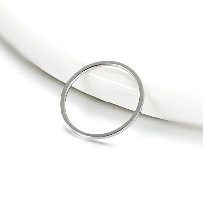 Women's Stainless Steel 1MM Thin Plain Midi Stacking Ring Band Comfort Fit, Size 3 to 10 - color: 1mm Flat - Silver