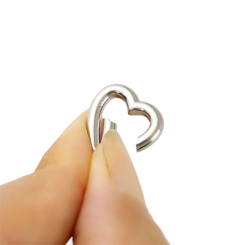 1Pc Oval Spring Clasps Clips Connector Rings for Keychain DIY Crafts (Silver-C) - color: Silver-C