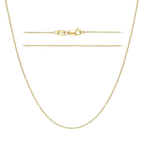 Gold Necklaces for Women 14K Gold Chain for Women Gold Cable Chain | Dainty Gold Cable Chain Necklace for Womens Simple Cable Chain for Men Necklaces 14-26” 14k gold necklaces for women men - size: 20in-50cm, style: 1.0mm