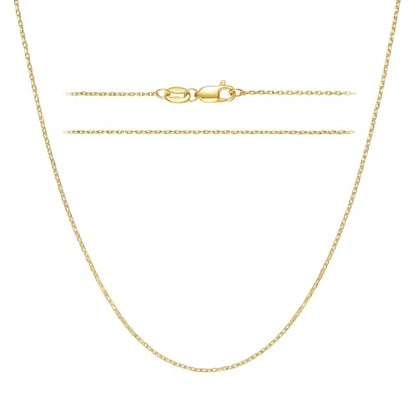 Gold Necklaces for Women 14K Gold Chain for Women Gold Cable Chain | Dainty Gold Cable Chain Necklace for Womens Simple Cable Chain for Men Necklaces 14-26” 14k gold necklaces for women men - size: 18in-45cm, style: 1.0mm