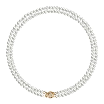 Layered Pearl Necklace for Women Pearl Choker Chain Necklaces - style: Double-Layer