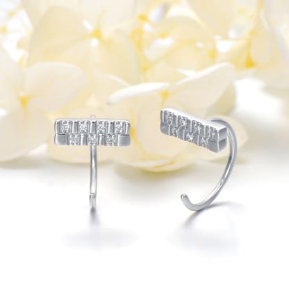 925 Sterling Silver Moissanite Huggie Half Hoop Earrings for Women - style: style 6