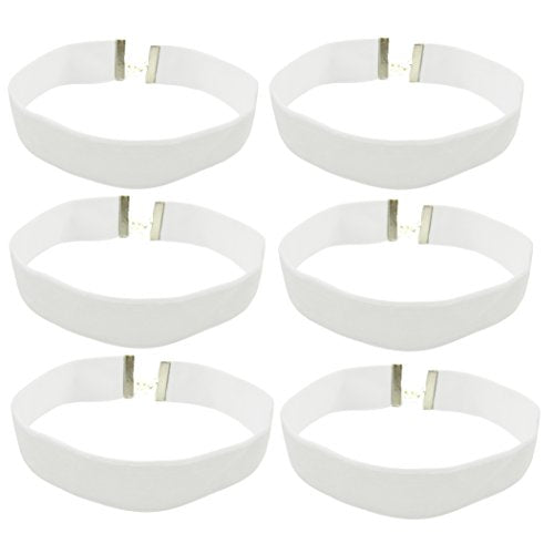 Velvet Choker Necklace for Women Goth Halloween Y2K Ribbon Collar Set - color: 2.54cm-12pcs-white