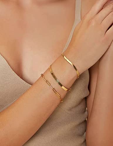 nometo 925 Sterling Silver Paperclip Chain Bracelet 3/4/5mm | Silver Bracelet for Women Men Silver Bracelet 6.5-9 Inches - color: Gold 4mm, size: 8.5