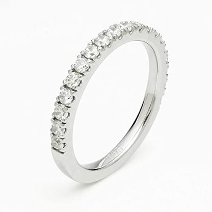 Bo.Dream Cubic Zirconia Eternity Rings Wedding Band 925 Sterling Silver - color: 0.49ct.tw(2.2mm half)