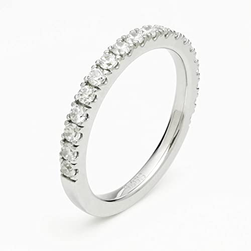 Bo.Dream Cubic Zirconia Eternity Rings Wedding Band 925 Sterling Silver - color: 0.49ct.tw(2.2mm half)