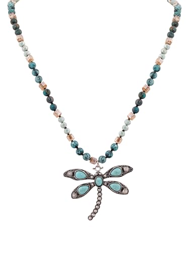 MINACHI Handmade Agate Pebble Pendant with Crystal Beads, Random Stone Shape, Vintage Women's Jewelry - style: Necklace NECK.013