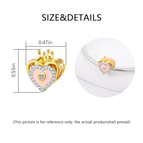Charm for Bracelets and Necklaces, Heart Animals 925 Sterling Silver Bead Celestial Sun Moon Star Charms Jewelry Gift for Women Girls - color: Happy Birthday Heart Charm