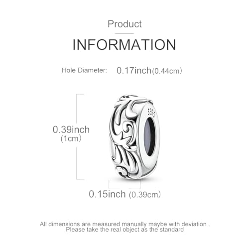 2pcs Stopper Spacer Beads for Pandora Bracelets, Sterling Silver Cross Ladybug Clip Spacer Charms For Bracelet DIY Jewelry Gift - color: Flower