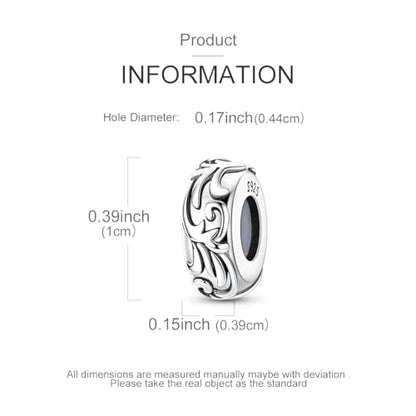 2pcs Stopper Spacer Beads for Pandora Bracelets, Sterling Silver Cross Ladybug Clip Spacer Charms For Bracelet DIY Jewelry Gift - color: Flower