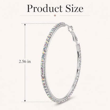 Big Chunky Gold Hoop Earrings for Women Beaded Large Statement Earrings Lightweight Fashion Jewelry Daily Wear Party Gift - color: F3:Colorful 6.5cm