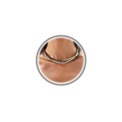 Chunky Gold Statement Choker Neckalce for Women Layered Snakebone Chain Collar Necklace Twist Wrap Stainless Steel Choker Punk Aesthetic Jewelry Gifts - color: Gold Silver