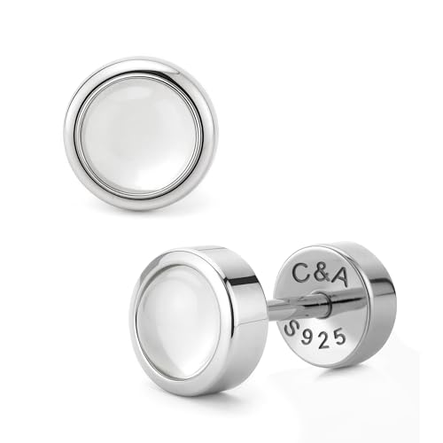 CHIC & ARTSY 18K Gold Plated Solid 925 Sterling Silver Flat Back Earrings for Women Multiple Piercings Screw Back Earrings Cartilage Hypoallergenic Jewelry - style: 925 Silver Flat Back #10