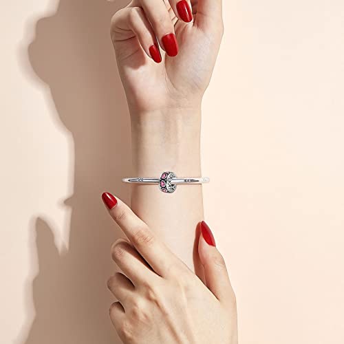 KunBead January-December Birthstone Birthday Heart Bead Charms Compatible with Pandora Bracelet for Mom Daughter Grandma Granddaughter Nana Auntie Wife Sister Best Friend - color: OCT
