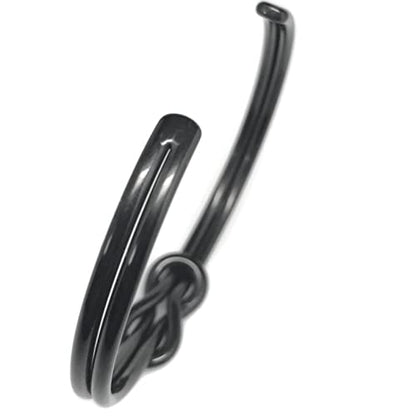 Womens Infinity Love Knot Cuff Bracelet Stainless Steel Adjustable Silver or Black - color: Black