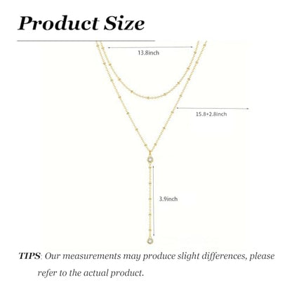 Dcfywl731 Minimal Dainty Gold Plated Dangle Earrings Layered Bar Pendant Neckalce Gold Long Y-Necklace Gold Earrings and Necklaces Set Delicate Lariat Chain Jewelry for Women - color: K5