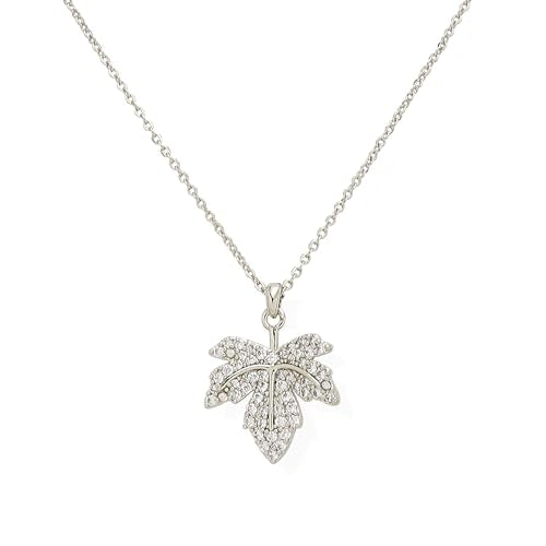 Jean Beau Dainty Pendant Necklaces for Women, Cute Chain Necklace Jewelry Gift - color: Silver Leaf