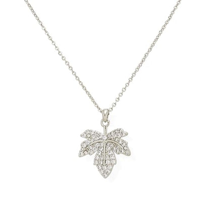 Jean Beau Dainty Pendant Necklaces for Women, Cute Chain Necklace Jewelry Gift - color: Silver Leaf