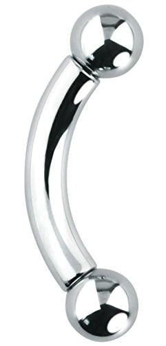 Forbidden Body Jewelry Curved Barbell Piercing Jewelry - 00GA-16GA Silver Eyebrow Piercing - Surgical Steel Snake Eye Frog Eyes Tongue Rings & Belly Rings for Women (6/14mm Bar, 3/12mm Balls) - style: 8GA, 12mm Length, 5mm Balls