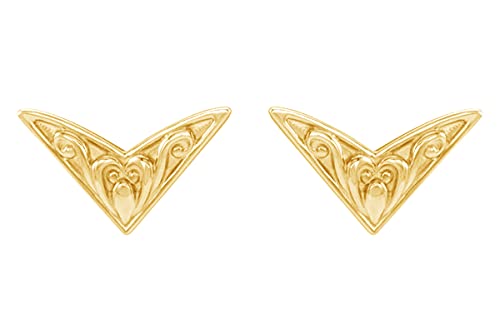 AFFY 14K Gold Plated 925 Sterling Silver Plain Minimalist dainty Stud Earrings Jewelry For Her Women Birthday Gift - color: Sculptural