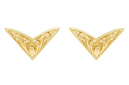 AFFY 14K Gold Plated 925 Sterling Silver Plain Minimalist dainty Stud Earrings Jewelry For Her Women Birthday Gift - color: Sculptural
