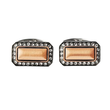Black Square Men's Cufflinks Studs Set