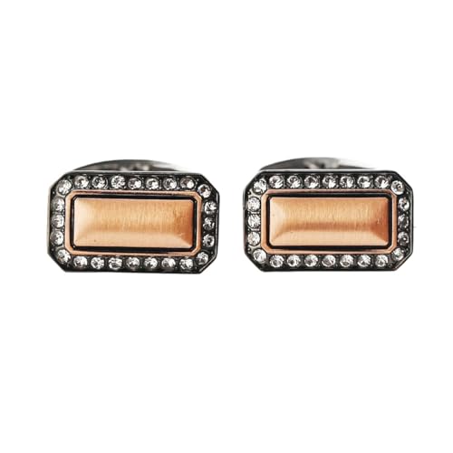 Black Square Men's Cufflinks Studs Set